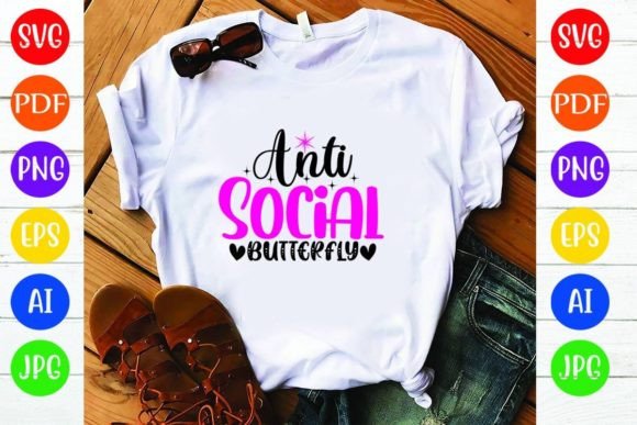 Anti Social Butterfly: Graphics & T-Shirt Designs