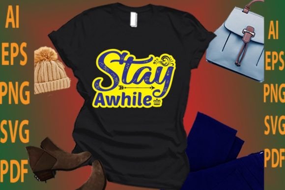 Stay Awhile: Boho Graphics & T-Shirt Designs for Local Branding